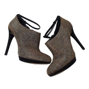 B Brian Atwood Fruitera ankle booties sparkly fabric ankle strap size 6.5